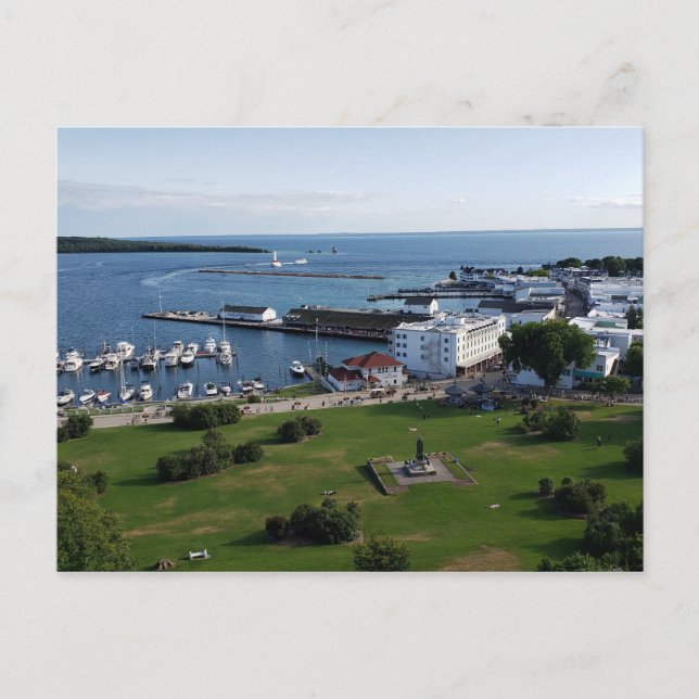 Mackinac Island & Harbour, Michigan Postkarte (Vorderseite)