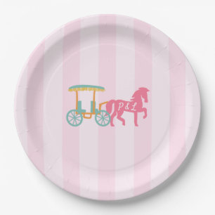Mackinac Island Horse Gezeichnet Carriage Monogram Pappteller
