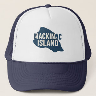 Mackinac Island Map Silhouette Bold Michigan Truckerkappe