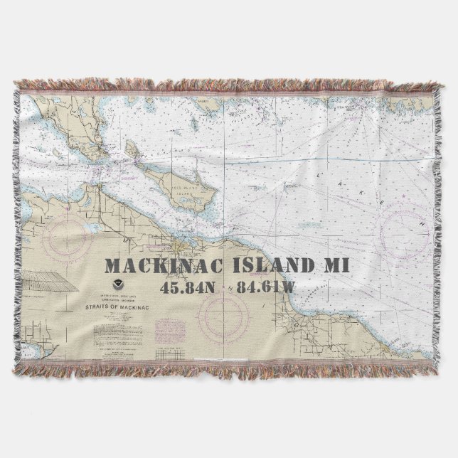 Mackinac Island MI Heimat Latitude Länge Decke (Vorderseite)