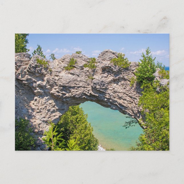Mackinac Island Michigan Arch Rock Postkarte (Vorderseite)