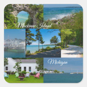 Mackinac Island Michigan Quadratischer Aufkleber