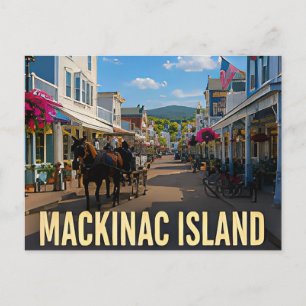 Mackinac Island Michigan See Reise Geschenk Postkarte