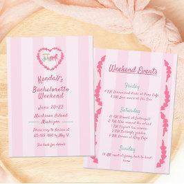 Mackinac Island Pink Bachelorette Wochenende Einladung