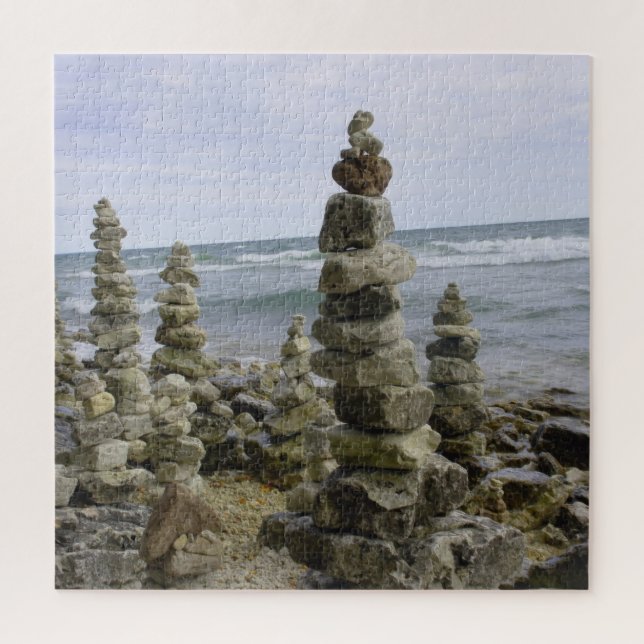 Mackinac Island Rock Cairn Collection - 20x20 inch (Vertikal)