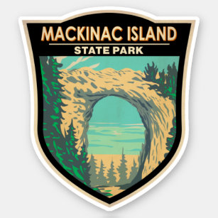 Mackinac Island Staat Park Michigan Arch Aufkleber