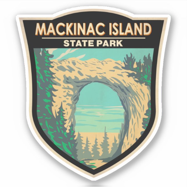 Mackinac Island Staat Park Michigan Arch Aufkleber (Vorderseite)