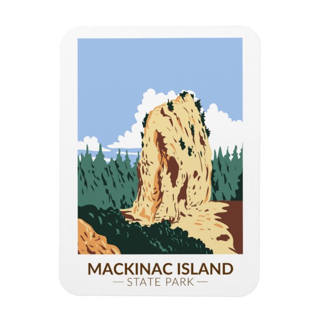 Mackinac Island Staat Park Michigan Sugar Loaf Magnet (Vertikal)