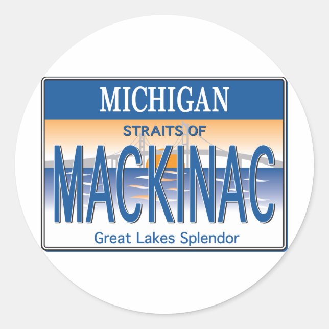 Mackinac-Lizenz Runder Aufkleber (Vorderseite)