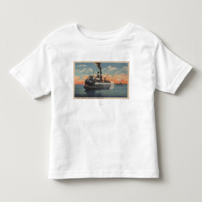 Mackinac, MI - Ansicht von Sainte Marie Dampfer Kleinkind T-shirt (Vorderseite)