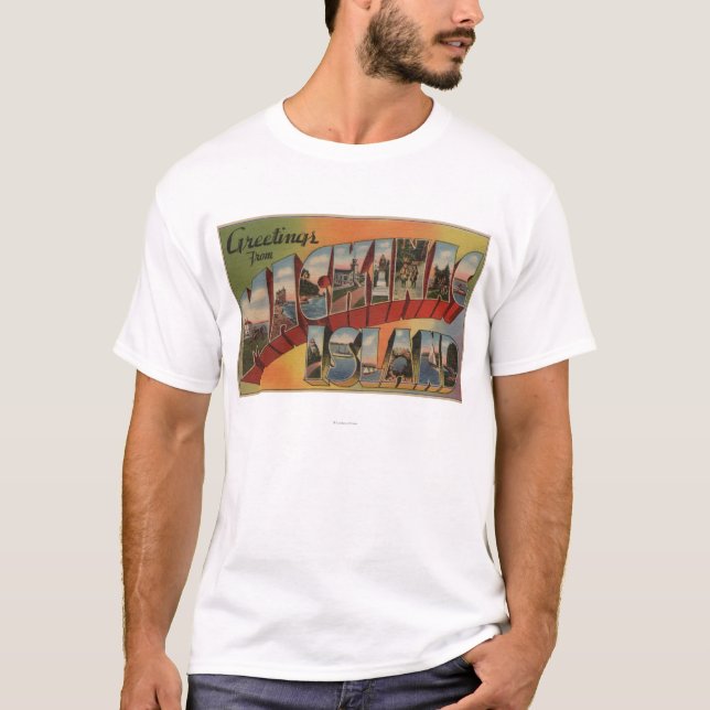 Mackinac, Michigan - große Buchstabe-Szenen T-Shirt (Vorderseite)