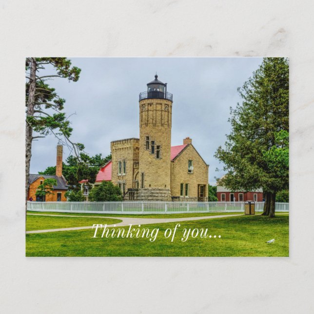 Mackinac Point-Lichtdenken Postkarte (Vorderseite)