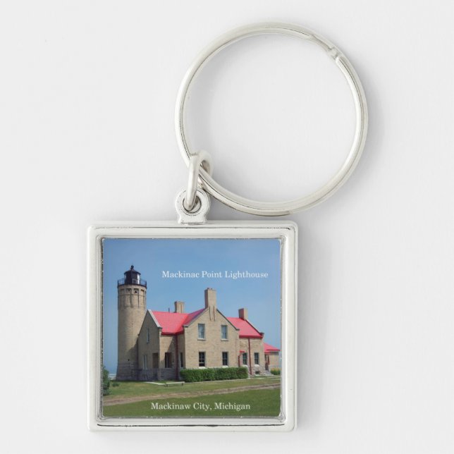 Mackinac Point Lighthouse Premium-Schlüsselkette Schlüsselanhänger (Vorne)