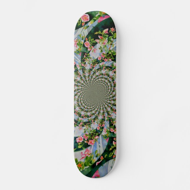 Mackinac Rose mandala Skateboard (Vorderseite)