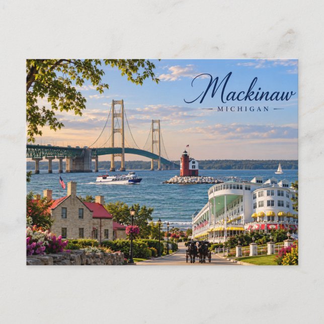 Mackinaw-Ansichtskarte Postkarte (Vorderseite)