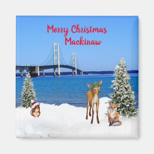 Mackinaw Christmas Magnet (Vorne)