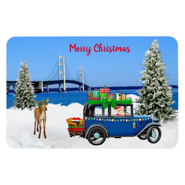 Mackinaw City Kühlschrank Christmas Magnet (Horizontal)