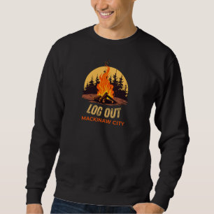 Mackinaw City Michigan Lagerfeuer Sweatshirt