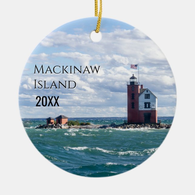 Mackinaw Island Christmas Keramik Ornament (Vorne)