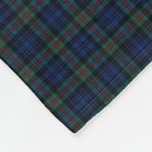 MacKinlay Clanblauer, schwarzer und grüner Tartan Fleecedecke