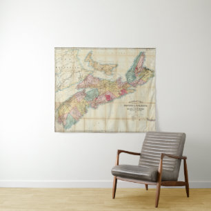 Mackinlays Karte der Provinz von Neuschottland 2 Wandteppich