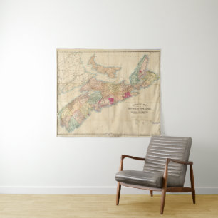 Mackinlays Karte der Provinz von Neuschottland 3 Wandteppich