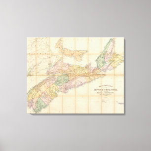 Mackinlays Karte der Provinz von Neuschottland Leinwanddruck