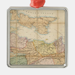 Mackinlays Karte der Provinz von Neuschottland Silbernes Ornament