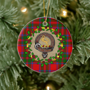 MacKintosh Abzeichen & Tartan Personalisierte Weih Keramik Ornament