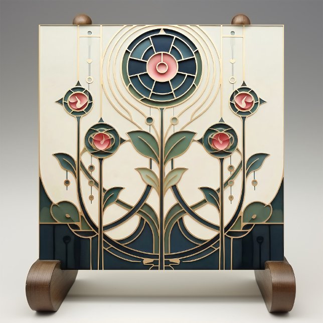 Mackintosh Art Deco Abstract Floral Wall Decor Cer Fliese (Von Creator hochgeladen)