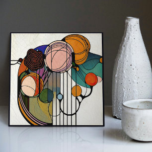 Mackintosh Art Deco abstrakte Blumenwanddekoration Fliese