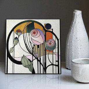 Mackintosh Art Déco Abstrakte Wand-Deco Fliese