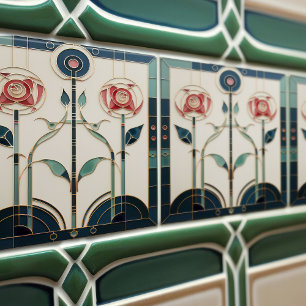 Mackintosh Art Deco Abstrakte Wand-Deco Fliese