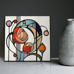 Mackintosh Art Deco abstrakter Blumenschmuck für W Fliese