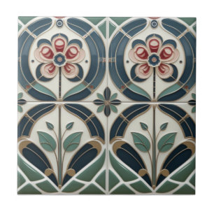 Mackintosh Art Deco abstraktes florales Wanddekor Fliese