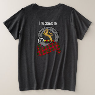 Mackintosh Clan Abzeichen & Tartan (Zurück) Große Größe T-Shirt