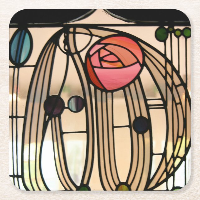 Mackintosh - Fenster aus festem Glas Rechteckiger Pappuntersetzer (Vorderseite)