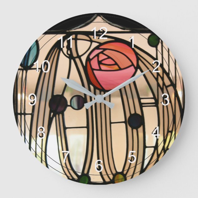 Mackintosh - Glasfenster, das Hill House Große Wanduhr (Vorderseite)