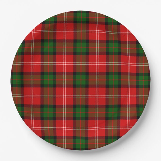 MacKintosh Tartan rot kariert Pappteller (Vorderseite)