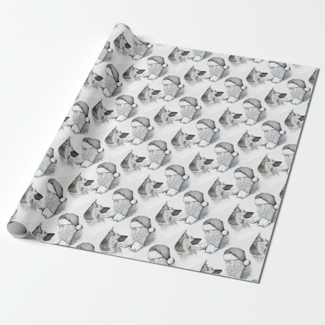 Macksie-and-Santa-LARGE Geschenkpapier (Ungerollt)
