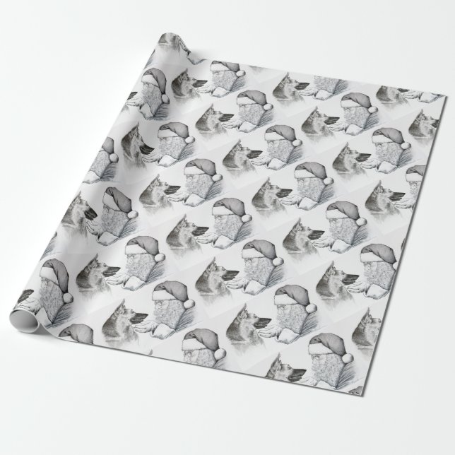 Macksie-and-Santa-LARGE Geschenkpapier (Ungerollt)