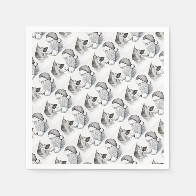 Macksie-and-Santa-LARGE Serviette (Vorderseite)