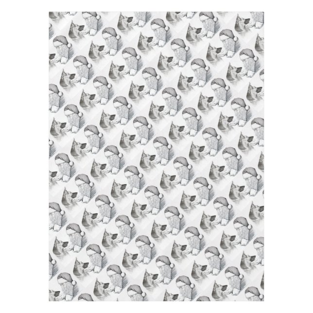 Macksie-and-Santa-LARGE Tischdecke (Vorderseite)
