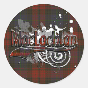 MacLachlan Tartan Grunge Runder Aufkleber