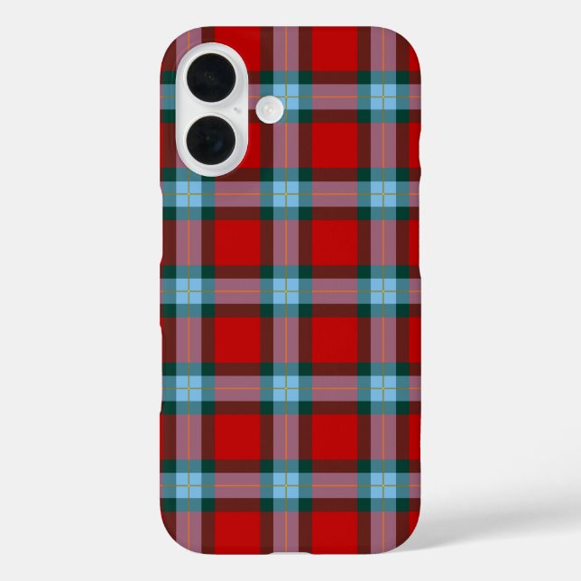 MacLaine Tartan Red Kariert iPhone 16 Hülle (Rückseite)