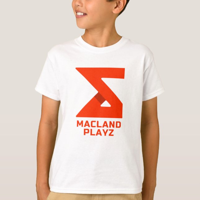Macland Playz Official Merch Unisex White T-Shirt (Devant)