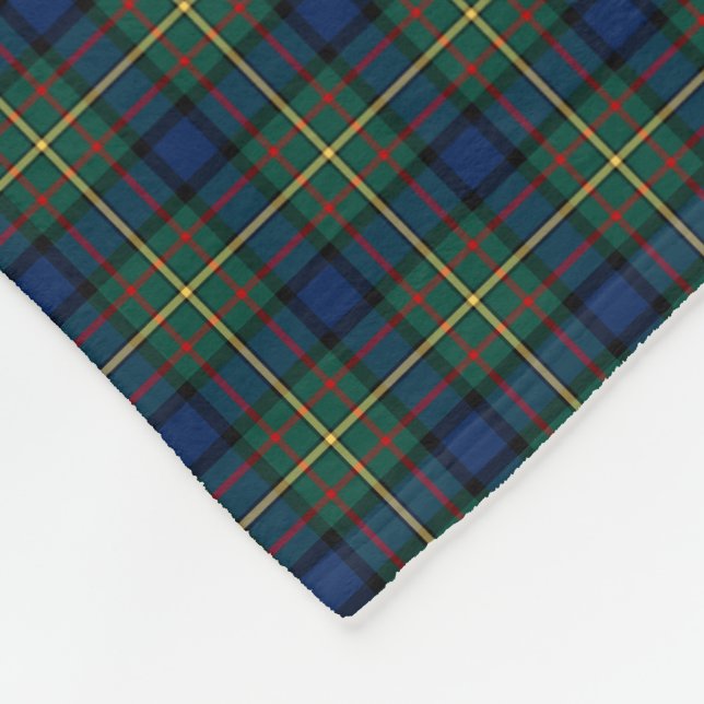 MacLaren Clan Dark Blue, Green und Yellow Tartan Fleecedecke (Ecke)