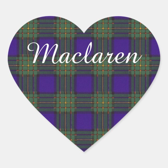 Maclaren-Clan Kariert Scottish tartan Herz-Aufkleber (Vorderseite)