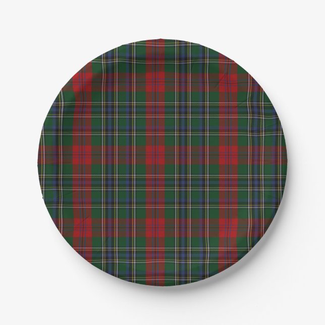 MacLean Clan Tartan Karierte Papierplatte Pappteller (Vorderseite)