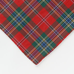 MacLean Clanroter, grüner und blauer Tartan Fleecedecke